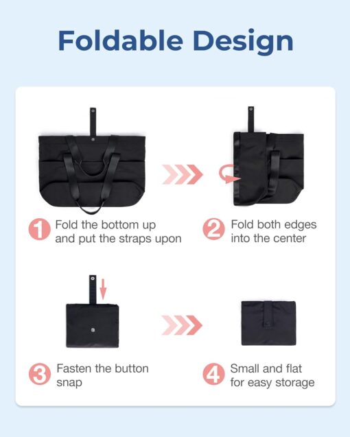 BAGSMART Tote Bag for Women, Foldable Tote Bag With Zipper Large Shoulder Bag Top Handle Handbag for Travel, Work - Image 2