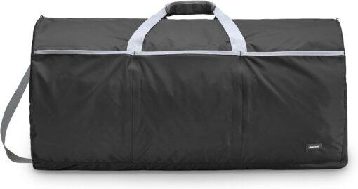 Amazon Basics Large Duffel Bag (100L) for Travel, Travel Bag, with Multiple Zippered Pockets, Lightweight yet Durable Nylon Material, 50-Pound Weight Capacity, Black, 32.4"L x 16.9"W x 16.9"H