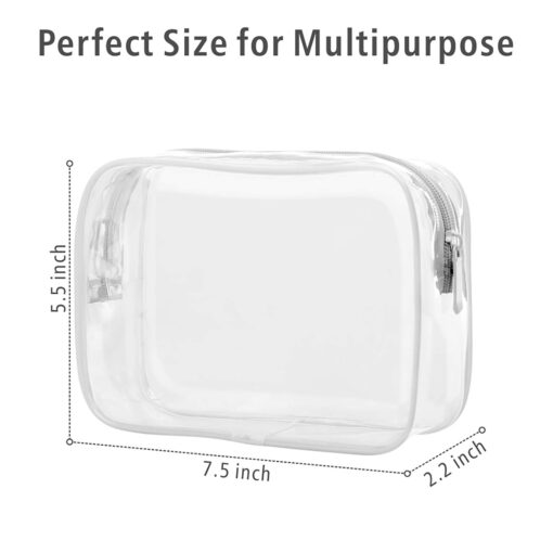 PACKISM Clear Toiletry Bag, 3 Pack TSA Approved Toiletry Bag Quart Size Bag, Travel Makeup Cosmetic Bag for Women Men, Carry on Airport Airline Compliant Bag, White (for age 12 or above) - Image 3