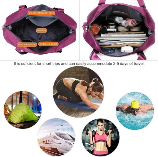 Large Capacity Travel Bag, Foldable Travel Bag, Expandable Travel Duffel Bag, Collapsible Waterproof Large Capacity Travel Handbag, Overnight Bag for Women and Man - Image 6