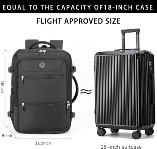 Sowaovut Travel Laptop Backpack, Extra Large Backpacks, Flight Approved Daypack, Business Bag Fit 17.3 inch Laptop for Men Women (Black) - Image 3