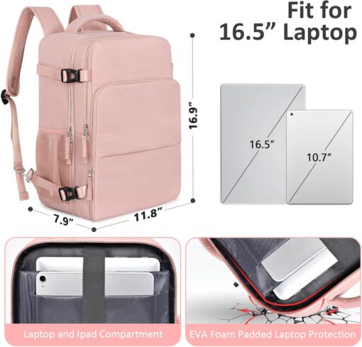 Travel Backpack for Women Men,Travel Laptop Backpack w/USB Charging Port, Waterproof Travel Backpack Carry On Flight Approved,Weekender Business Hiking Bag,Laptop Backpack 15.6 inch - Image 2