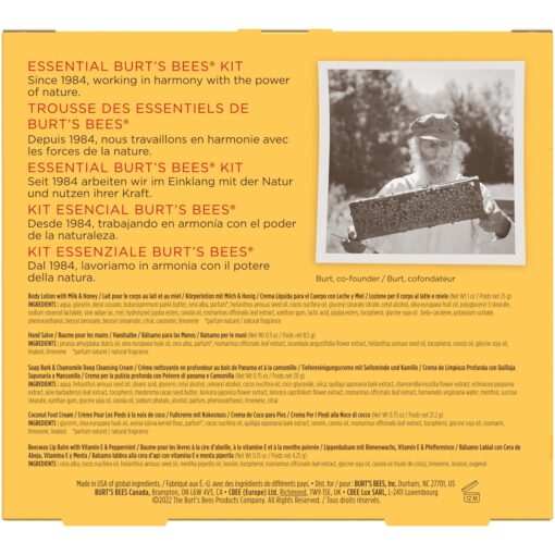 Burt's Bees Gifts Ideas - Essential Everyday Beauty Set, 5 Travel Size Products - Deep Cleansing Cream, Hand Salve, Body Lotion, Foot Cream and Lip Balm - Image 19