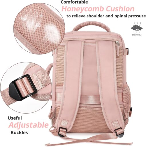 Travel Backpack for Women Men,Travel Laptop Backpack w/USB Charging Port, Waterproof Travel Backpack Carry On Flight Approved,Weekender Business Hiking Bag,Laptop Backpack 15.6 inch - Image 7