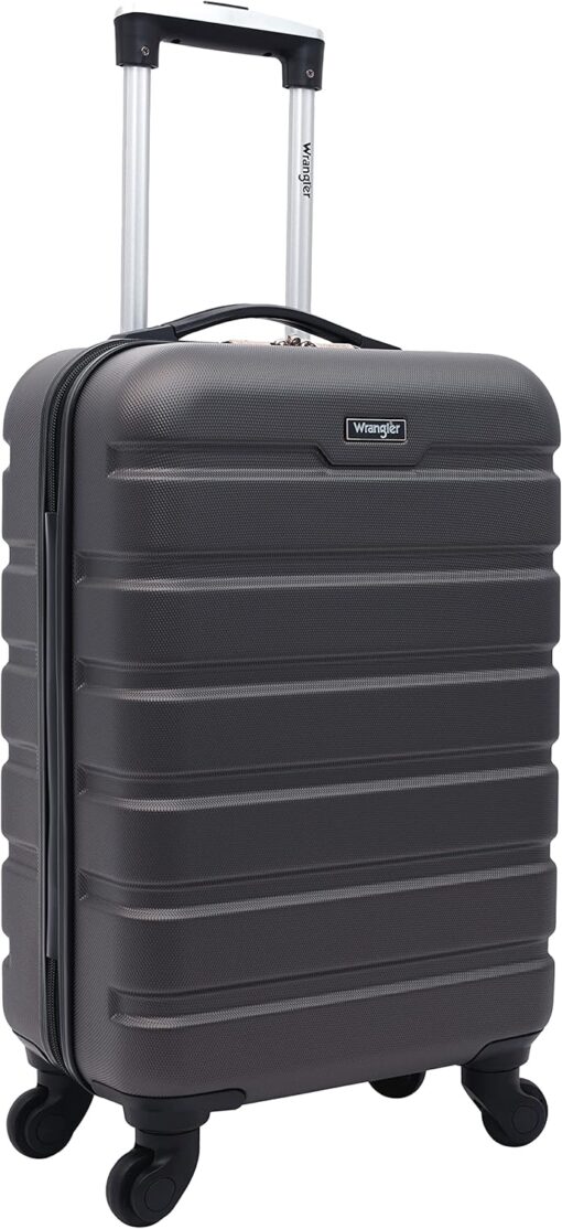 Wrangler Hardside Spinner Carry-On Luggage, Charcoal, 22-Inch - Image 2